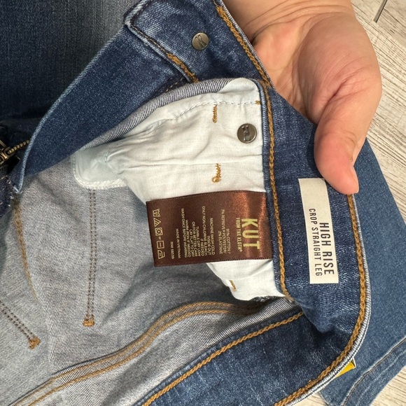 kUT From The Kloth High Rise Crop Straight Leg Blue Jeans Sz 6 - Picture 11 of 16